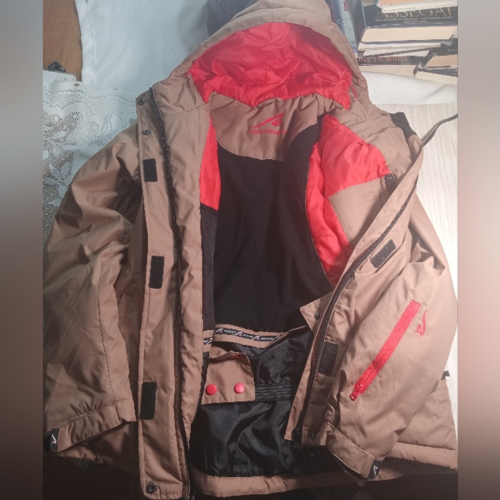 Maui Wowie Womens Hoodie Windbreaker Jacket Brown Sz M Made In Germany
